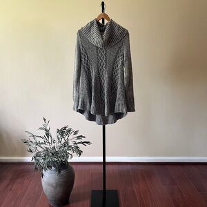 Gray Cable Knit Women's Sweater